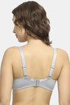Soie Double Layered Non Wired Full Coverage Lace Bra - Ash Grey — thumbnail 4